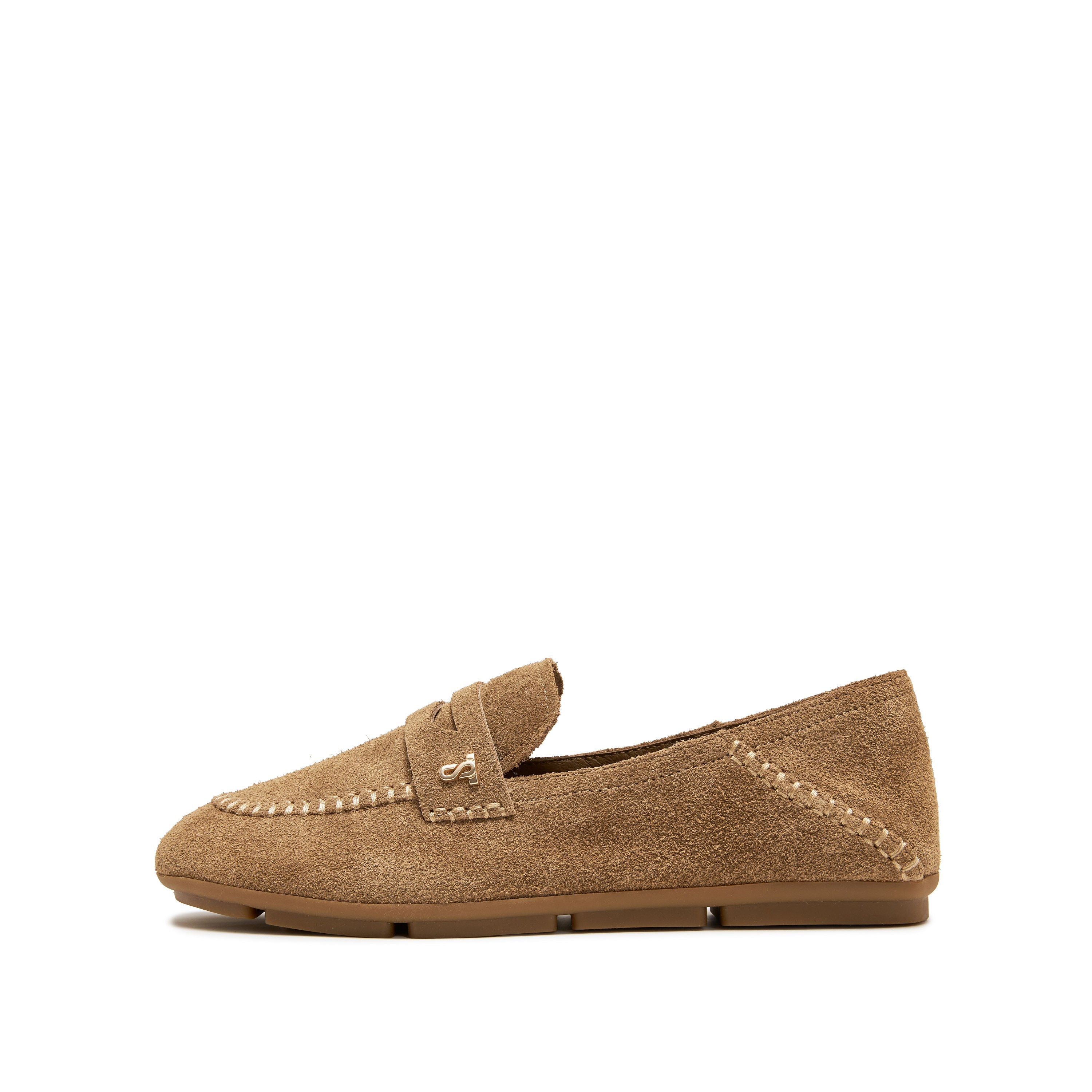 Taupe Suede Softy Slip-on Loafers