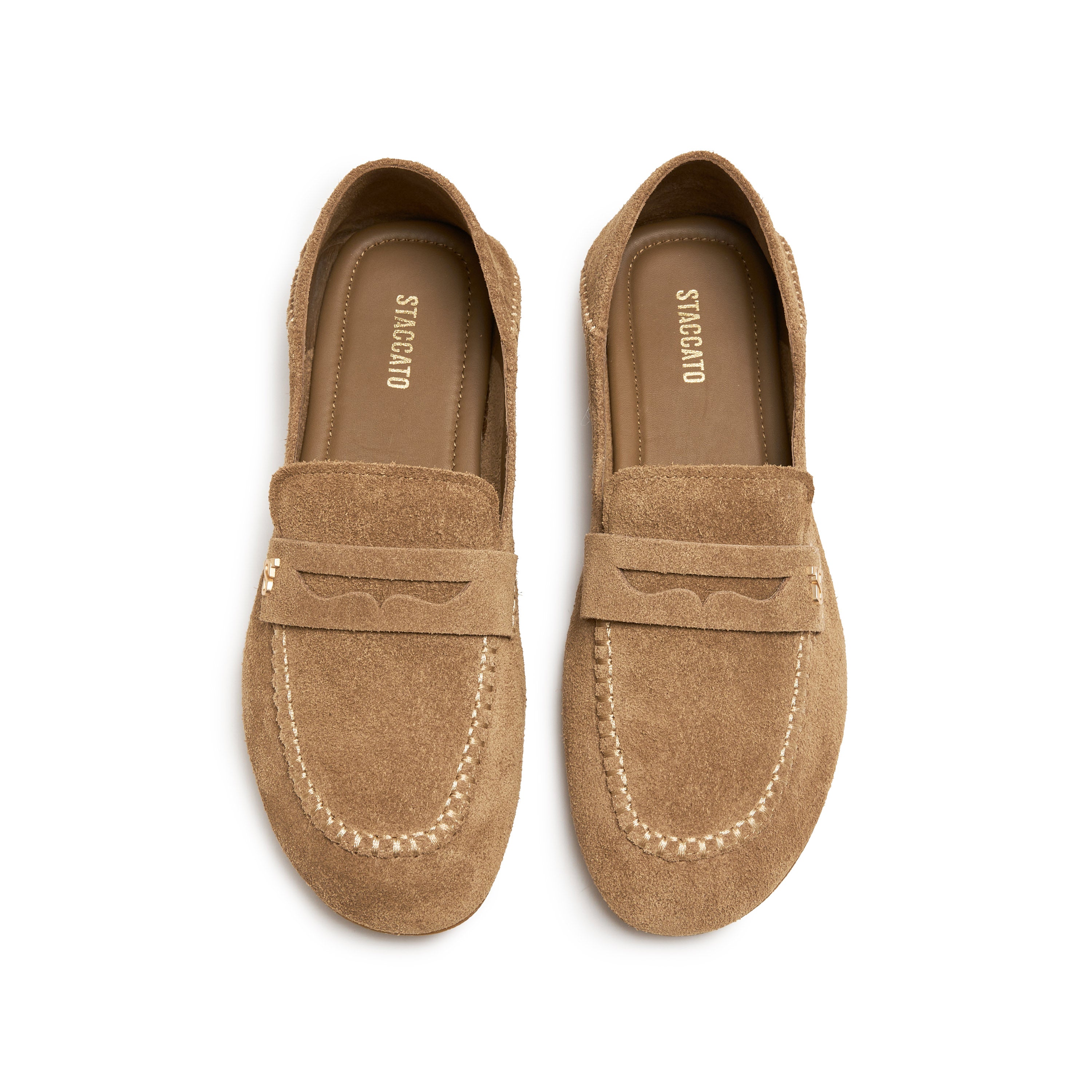 Taupe Suede Softy Slip-on Loafers