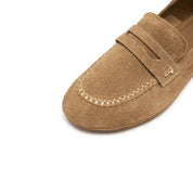 Taupe Suede Softy Slip-on Loafers