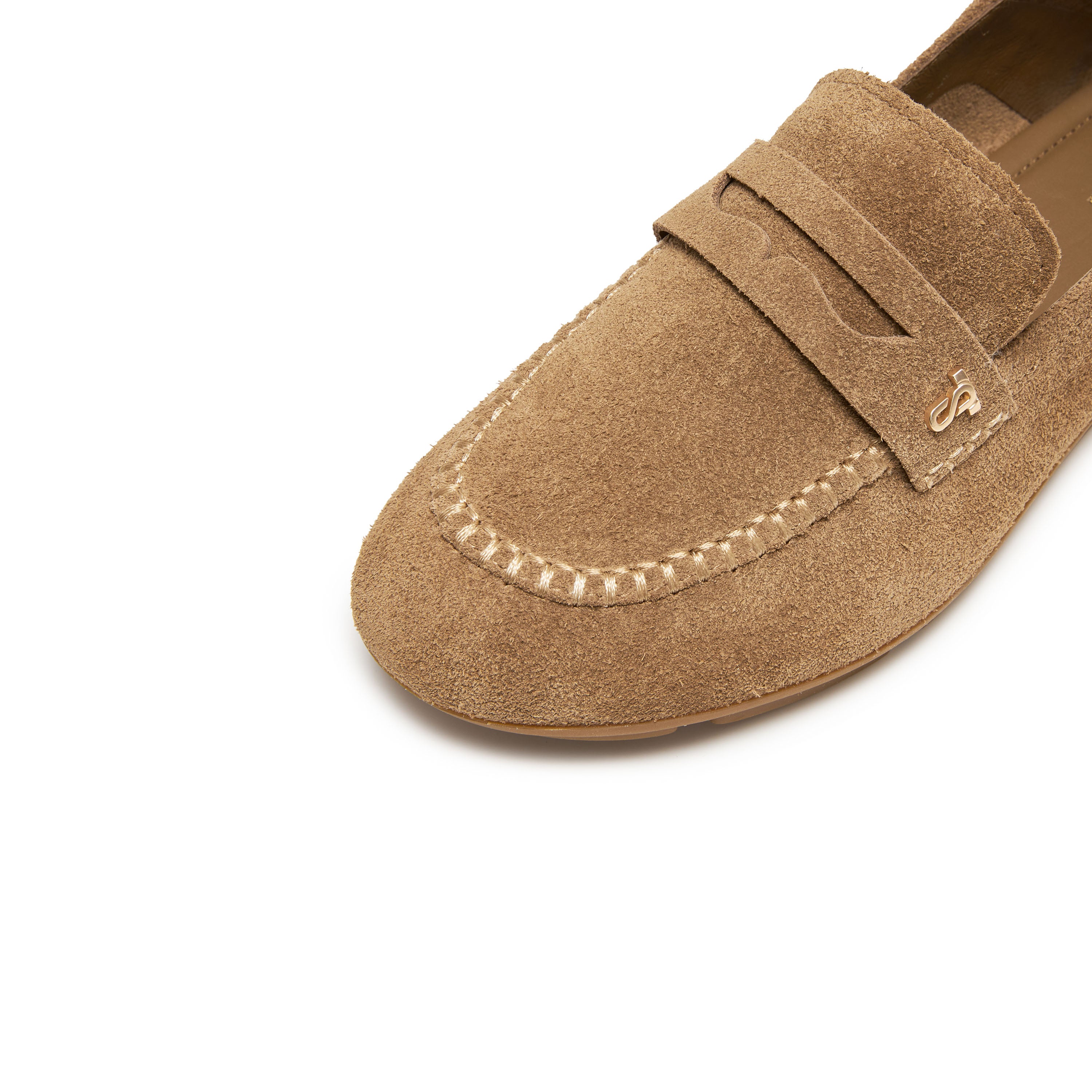 Taupe Suede Softy Slip-on Loafers