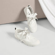 STACCATO × VERA WANG White Crystal Bow Flats Sneakers