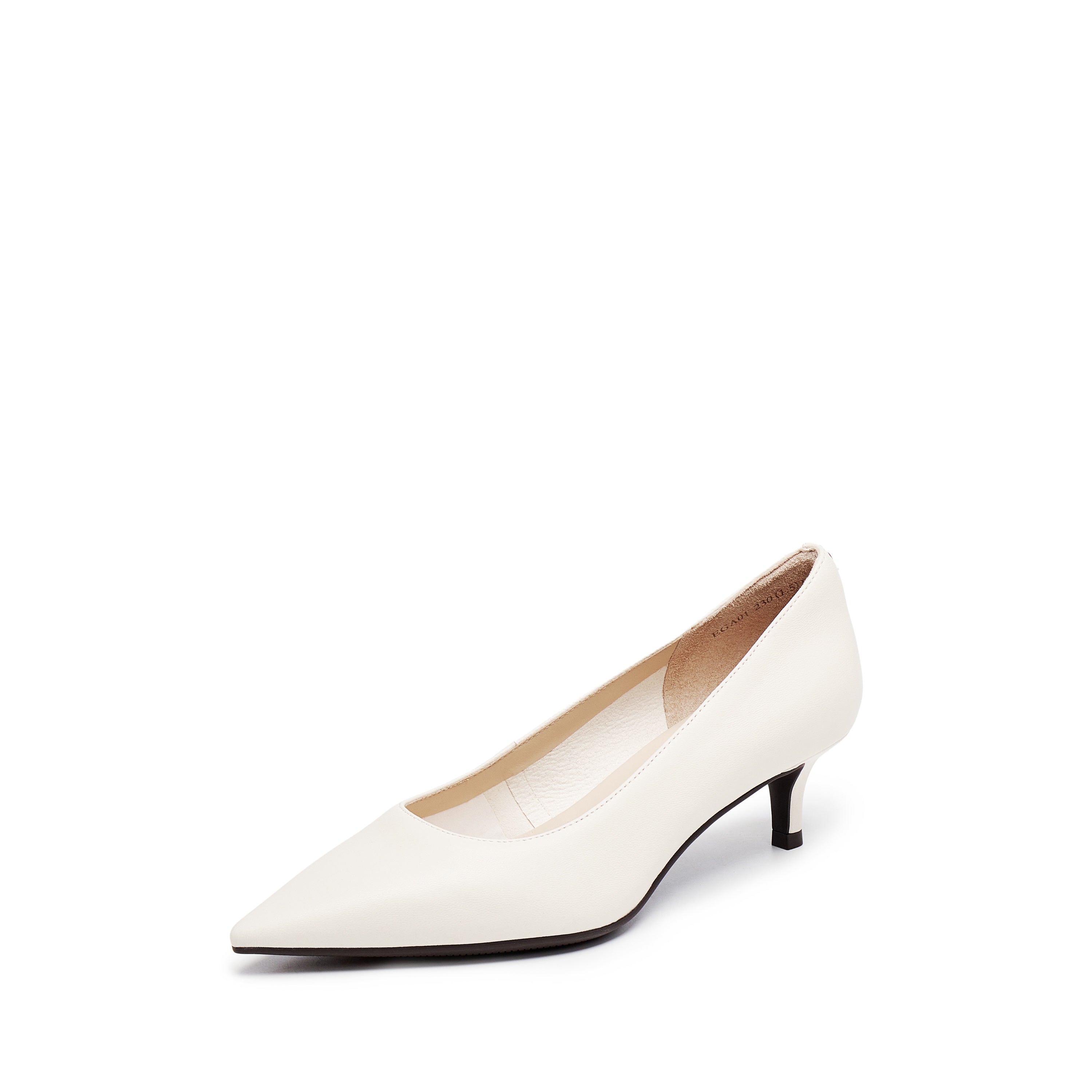 Beige Sheep Leather Pointy Toe Pumps