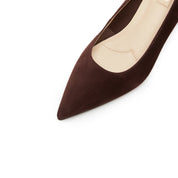 Brown Suede Pointy Toe Pumps