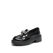 Crystal Bow Chunky Lug Sole Loafers