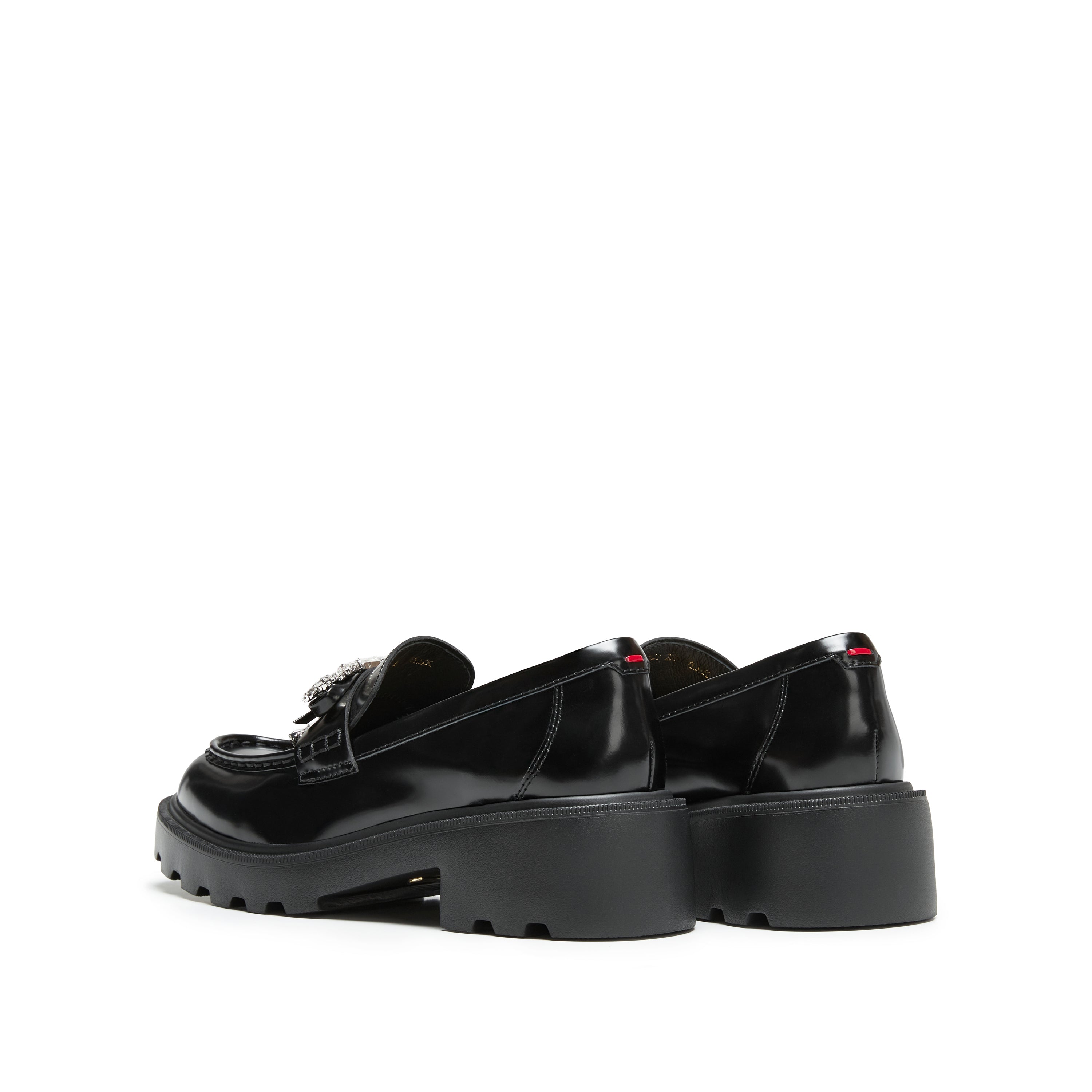 Crystal Bow Chunky Lug Sole Loafers