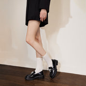 Crystal Bow Chunky Lug Sole Loafers
