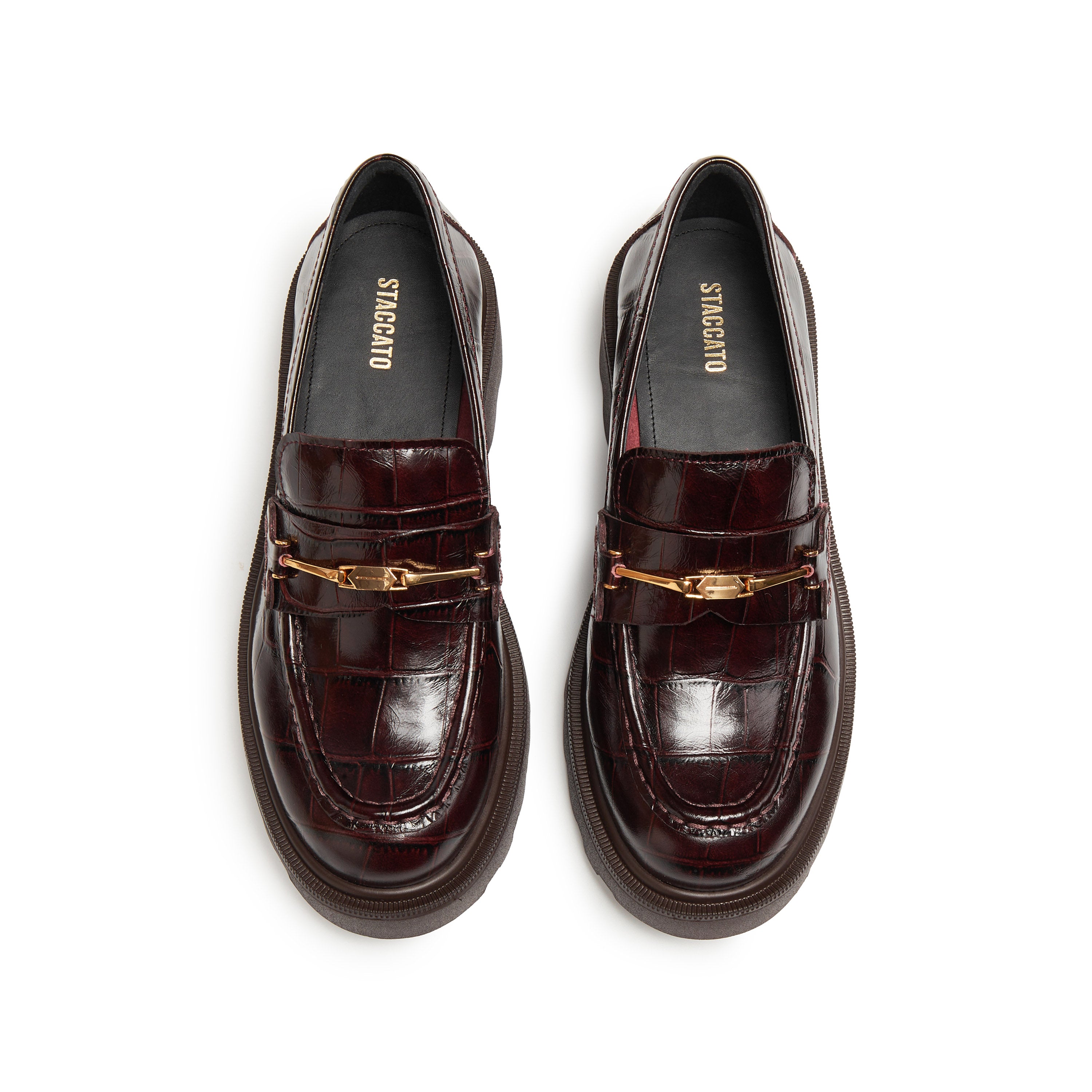 Burgundy Embossed ST Horsebit Loafers