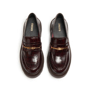 Burgundy Embossed ST Horsebit Loafers