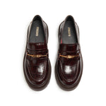 Load image into Gallery viewer, Burgundy Embossed ST Horsebit Loafers
