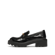 Black ST Golden Horsebit Embossed Loafers