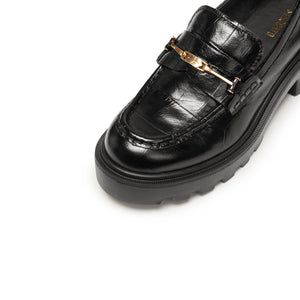 Black Embossed ST Horsebit Loafers