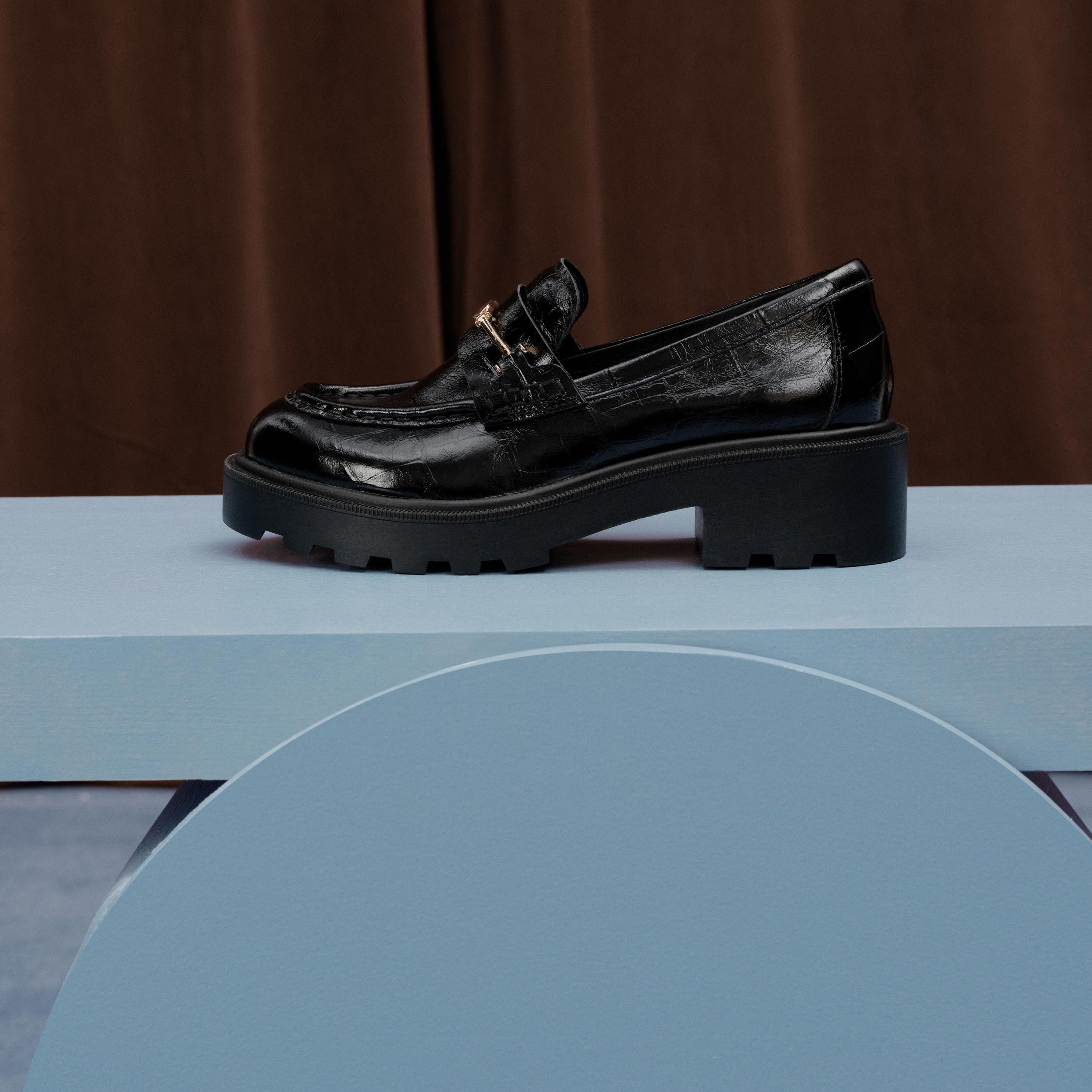 Black Embossed ST Horsebit Loafers