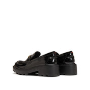 Black ST Golden Cube Buckle Classic Loafers