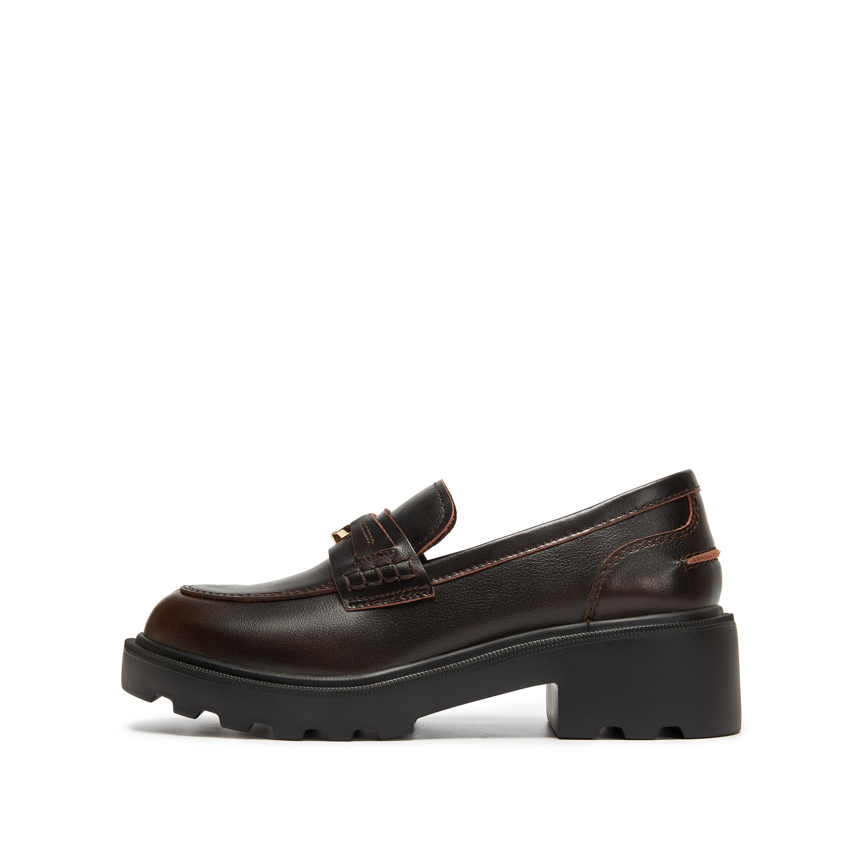 Brown Brushed Lucky Horse Hoof Loafers