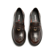 Brown Brushed Lucky Horse Hoof Loafers
