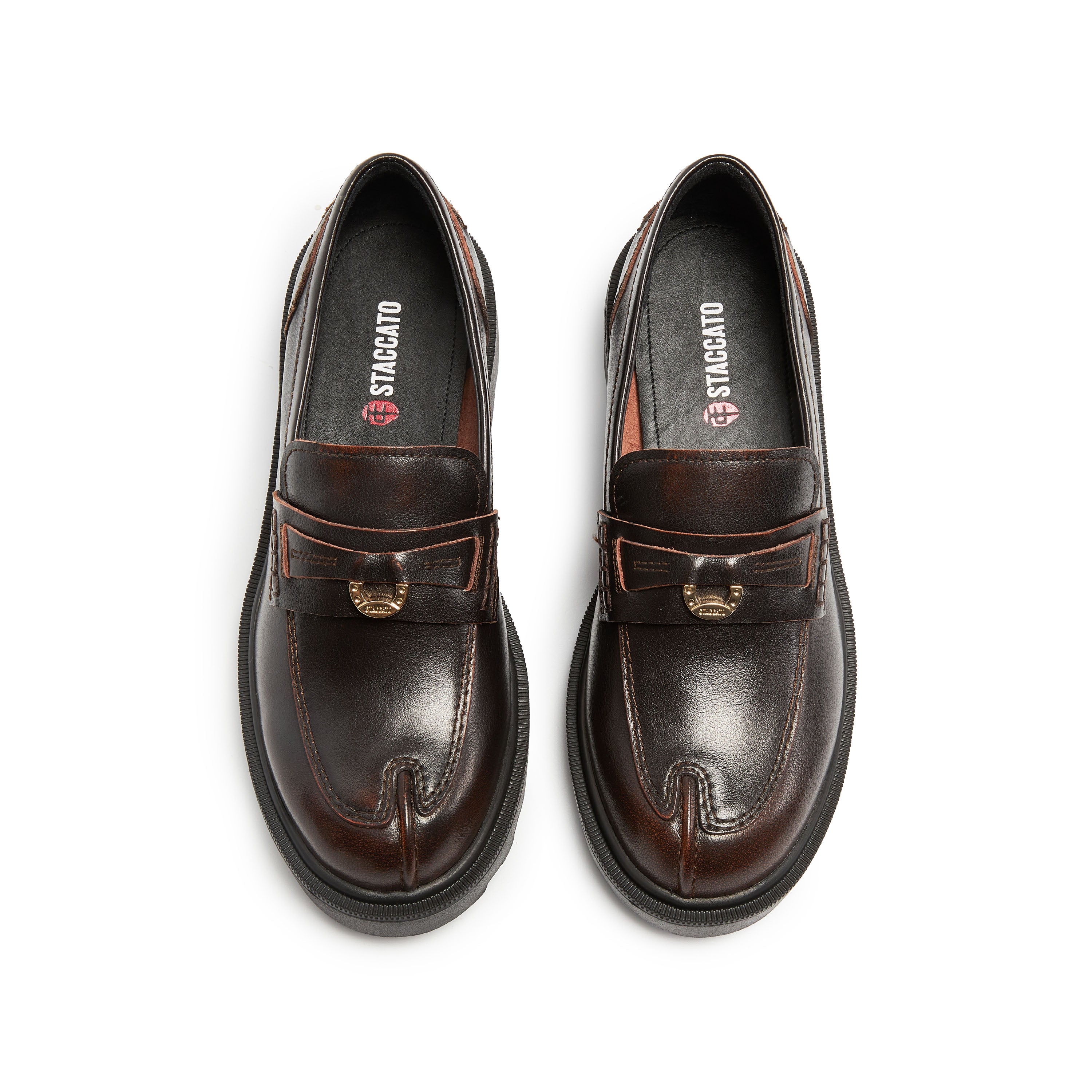 Brown Brushed Lucky Horse Hoof Loafers