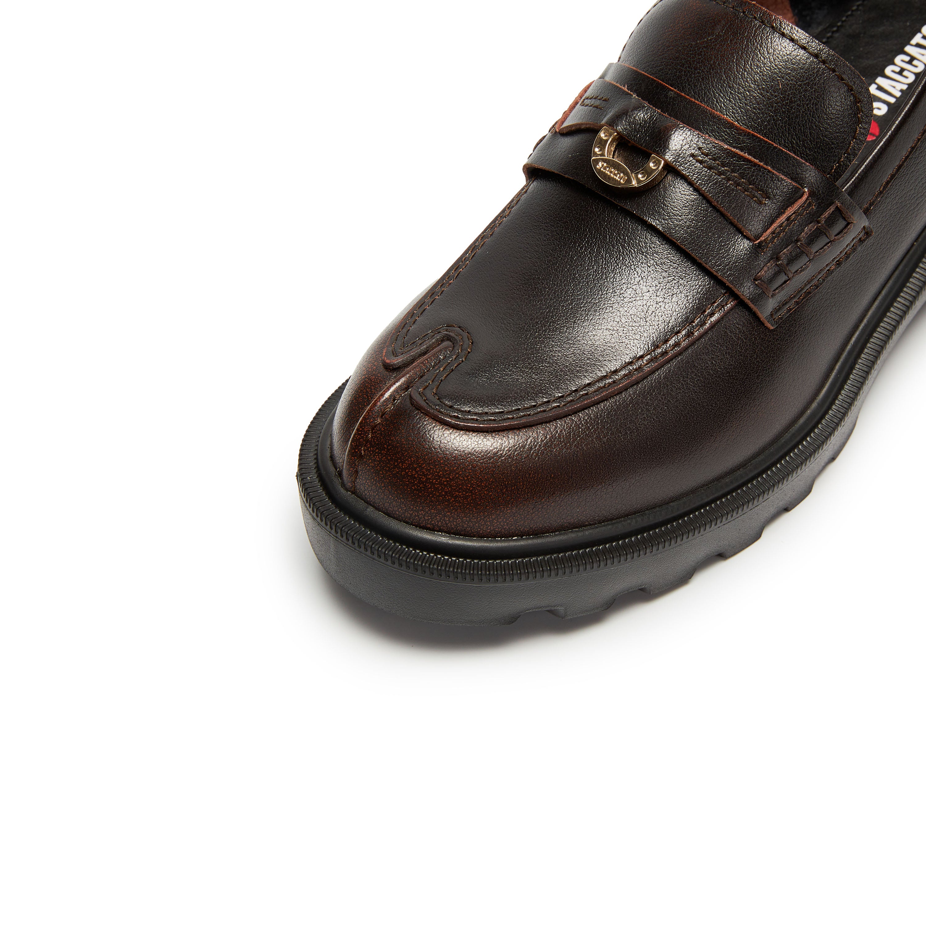 Brown Brushed Lucky Horse Hoof Loafers
