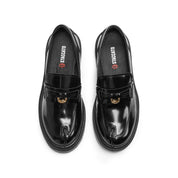Black Boxy Lucky Horse Hoof Loafers