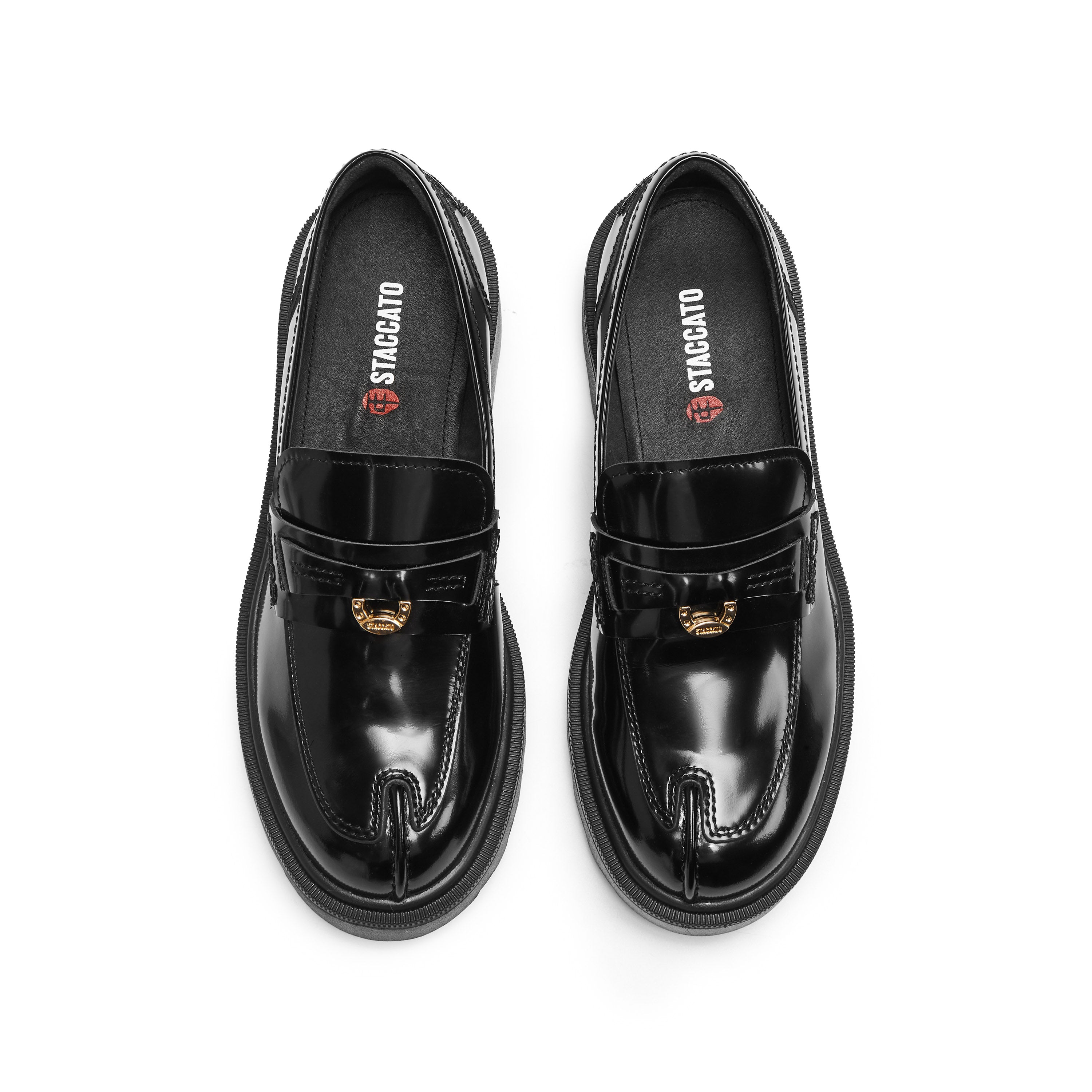 Black Boxy Lucky Horse Hoof Loafers