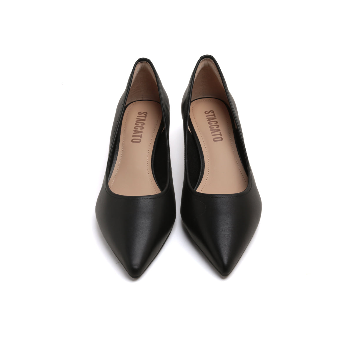 Black Leather Workware Pumps