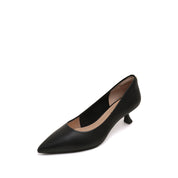 Black Leather Workware Pumps