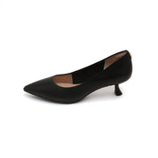 Black Leather Workware Pumps