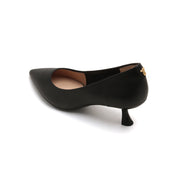 Black Leather Workware Pumps
