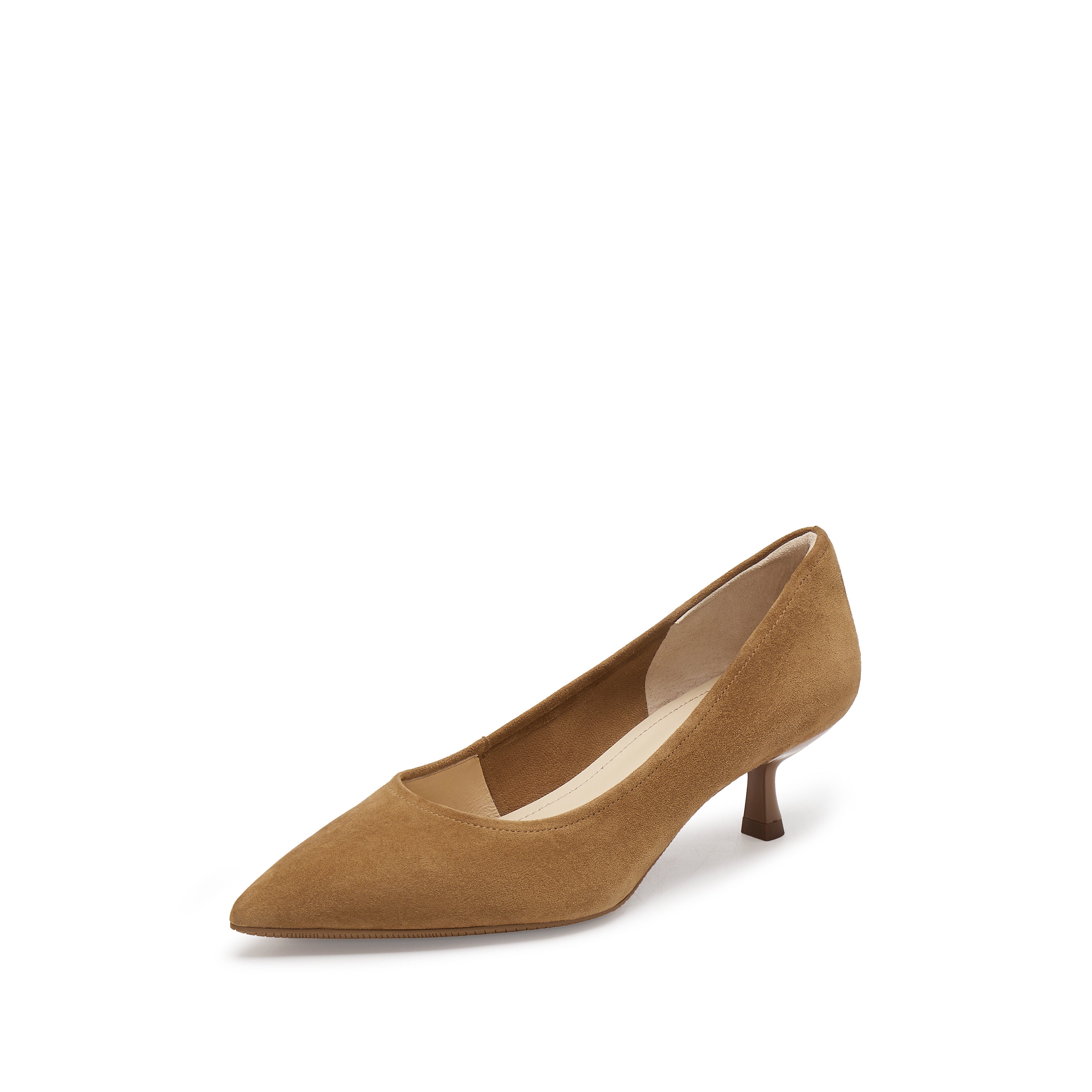 Brown Pointy Suede Pumps