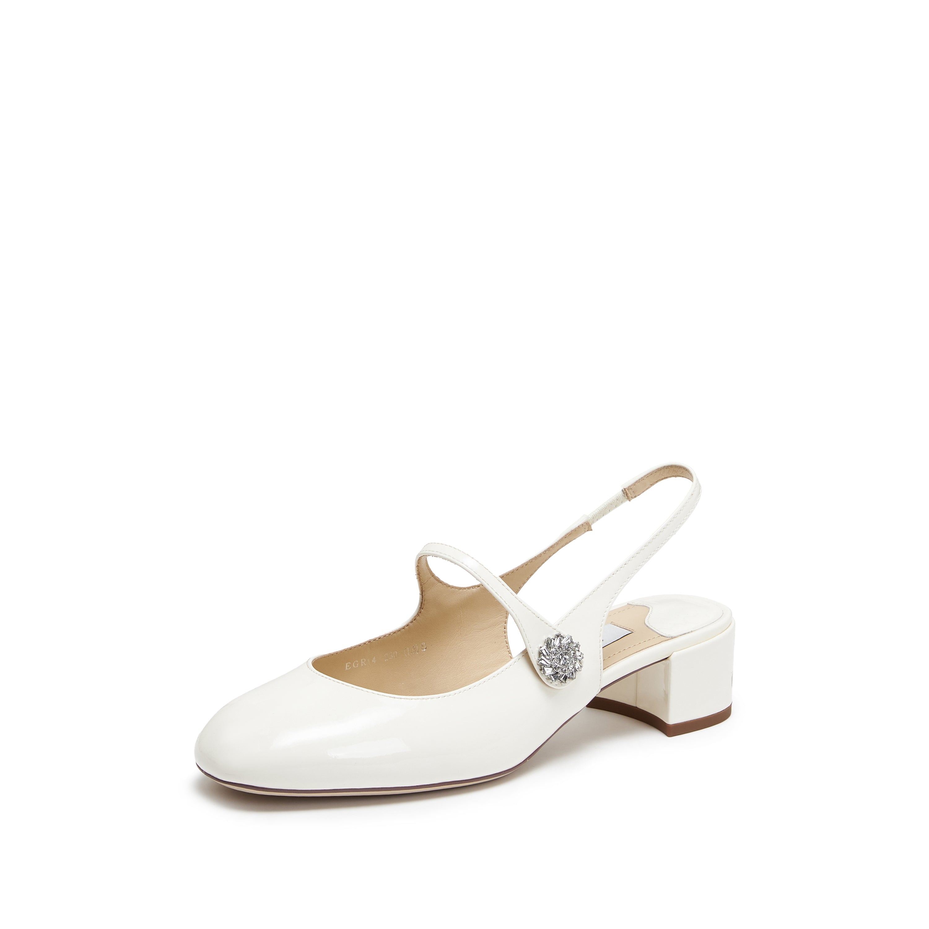 White Crystal Mary Jane Slingback Pumps
