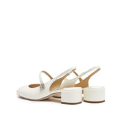 White Crystal Mary Jane Slingback Pumps
