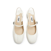 White Crystal Mary Jane Slingback Pumps