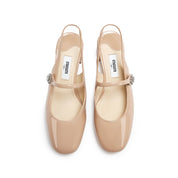Nude Crystal Mary Jane Slingback Pumps