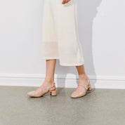 Nude Crystal Mary Jane Slingback Pumps