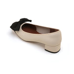 Load image into Gallery viewer, Beige Bow Leather Workwear Pumps
