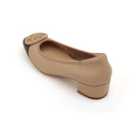 Load image into Gallery viewer, Taupe ST Buckle Workwear Leather Pumps
