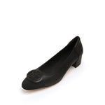 Load image into Gallery viewer, Black ST Buckle Workwear Leather Pumps
