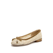 Ivory Lace Bow Ballet Flats