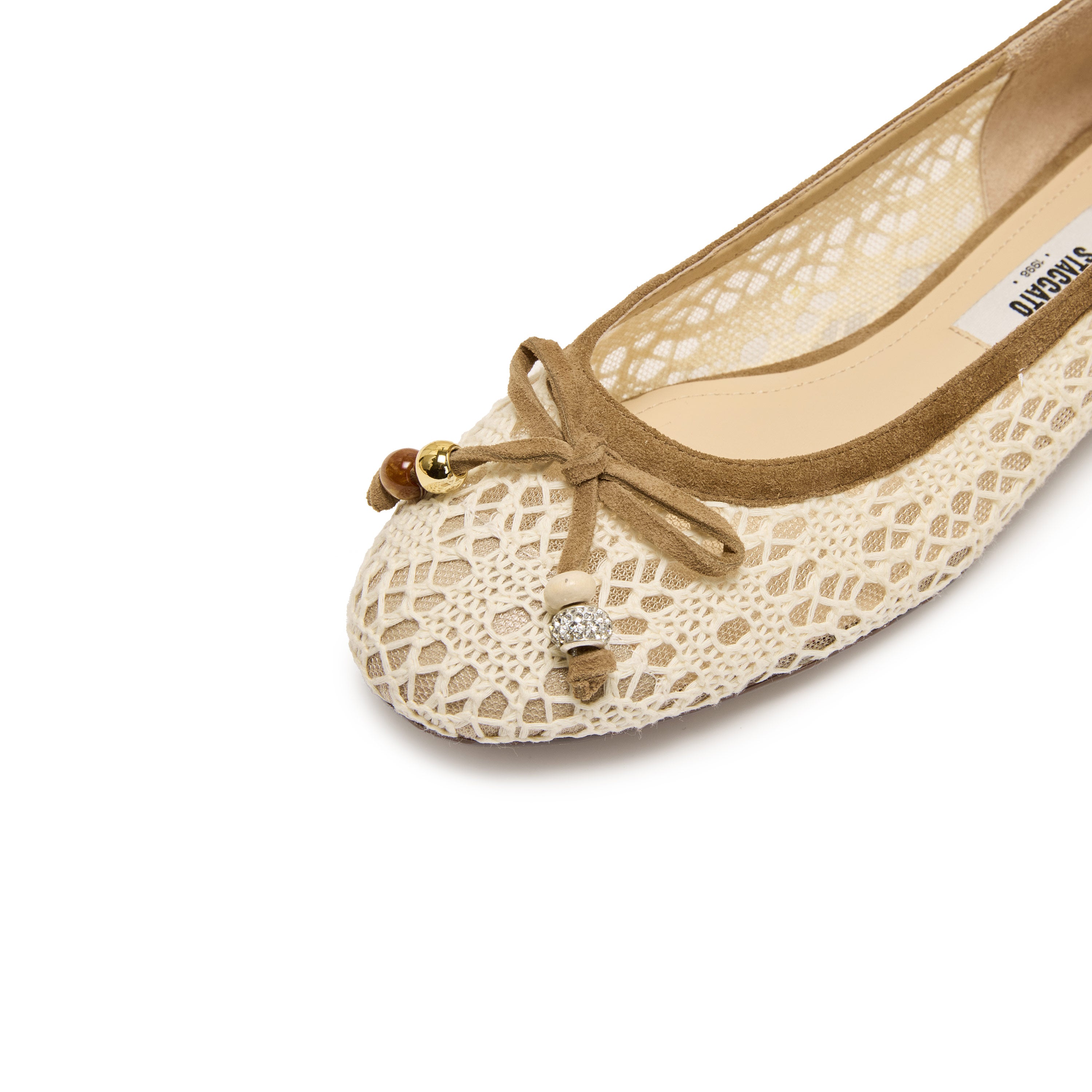 Ivory Lace Bow Ballet Flats