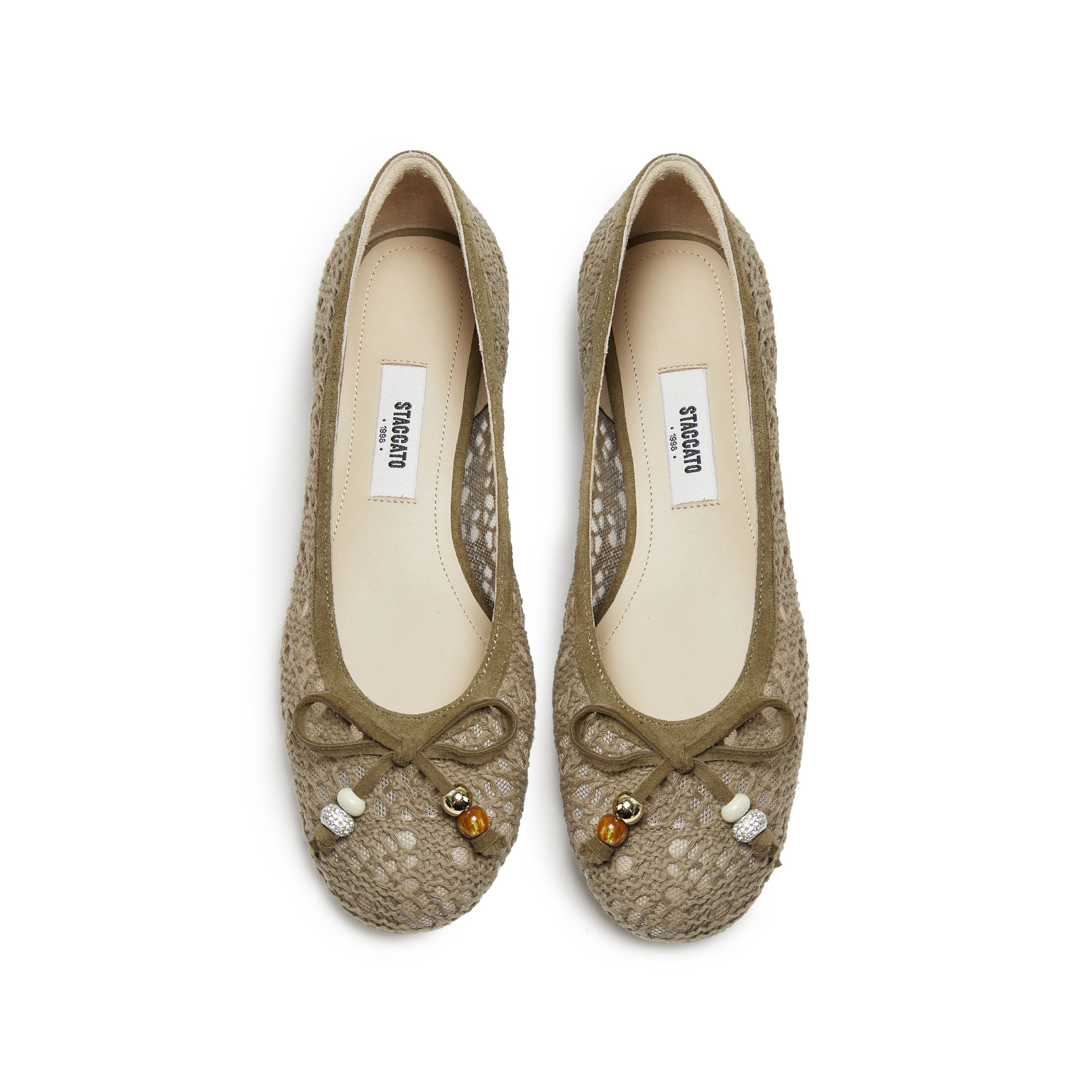 Olive Lace Bow Ballet Flats