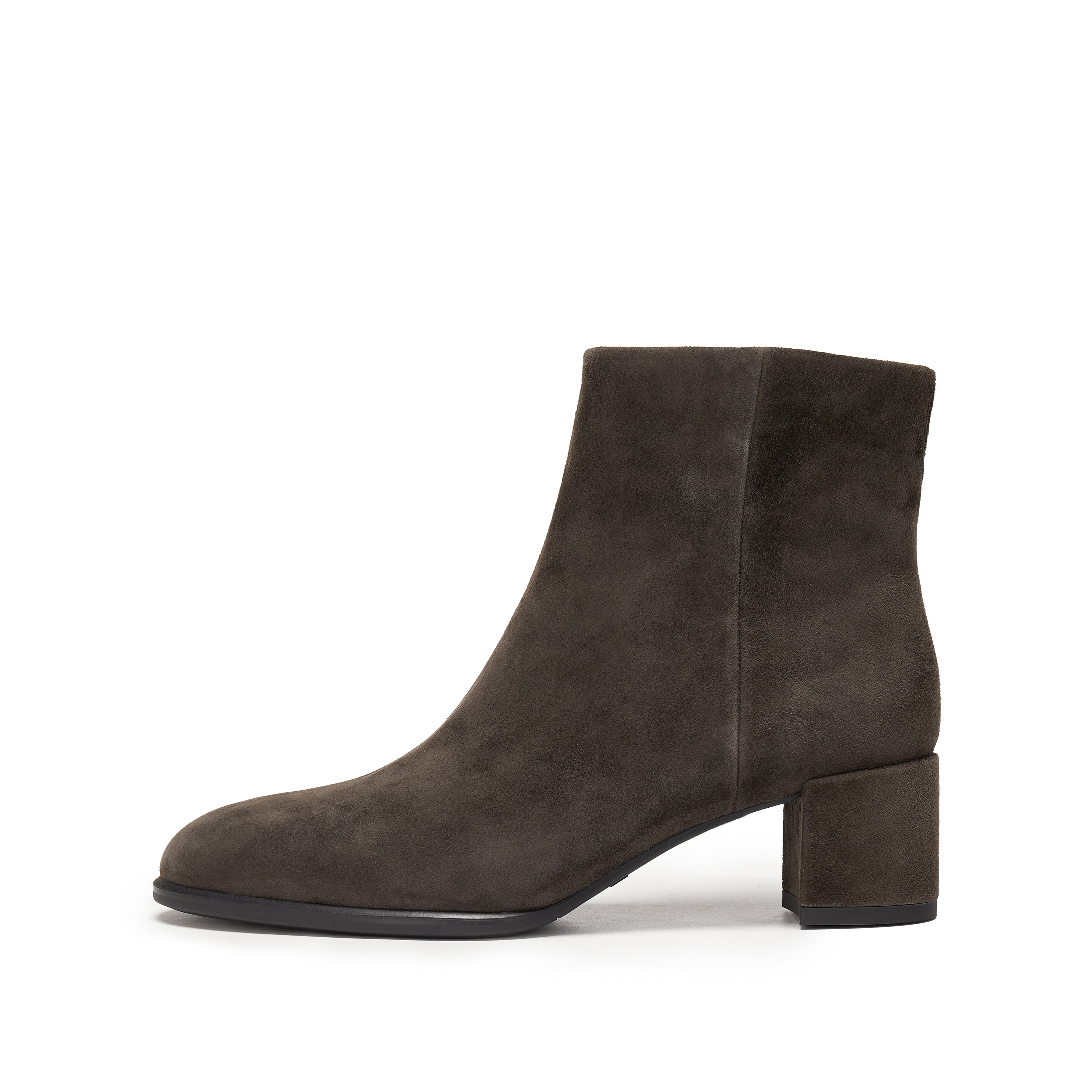 Brown Suede Elegant Heeled Ankle Boots