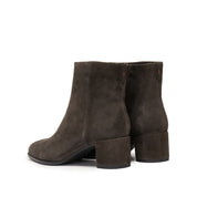 Brown Suede Elegant Heeled Ankle Boots
