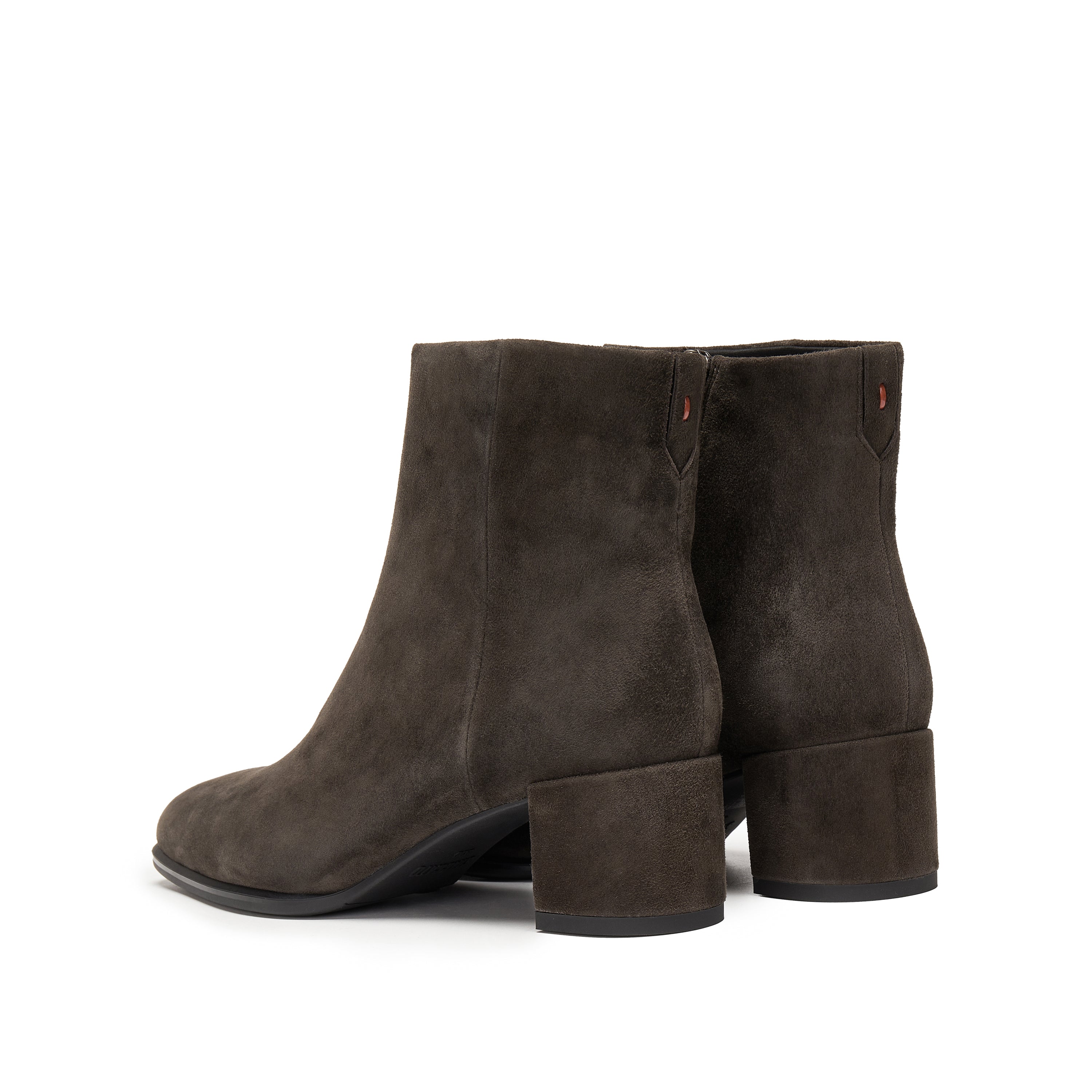 Brown Suede Elegant Heeled Ankle Boots