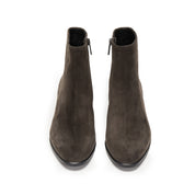 Brown Suede Elegant Heeled Ankle Boots