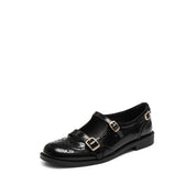 Black Double Strap Mary Jane London Loafers