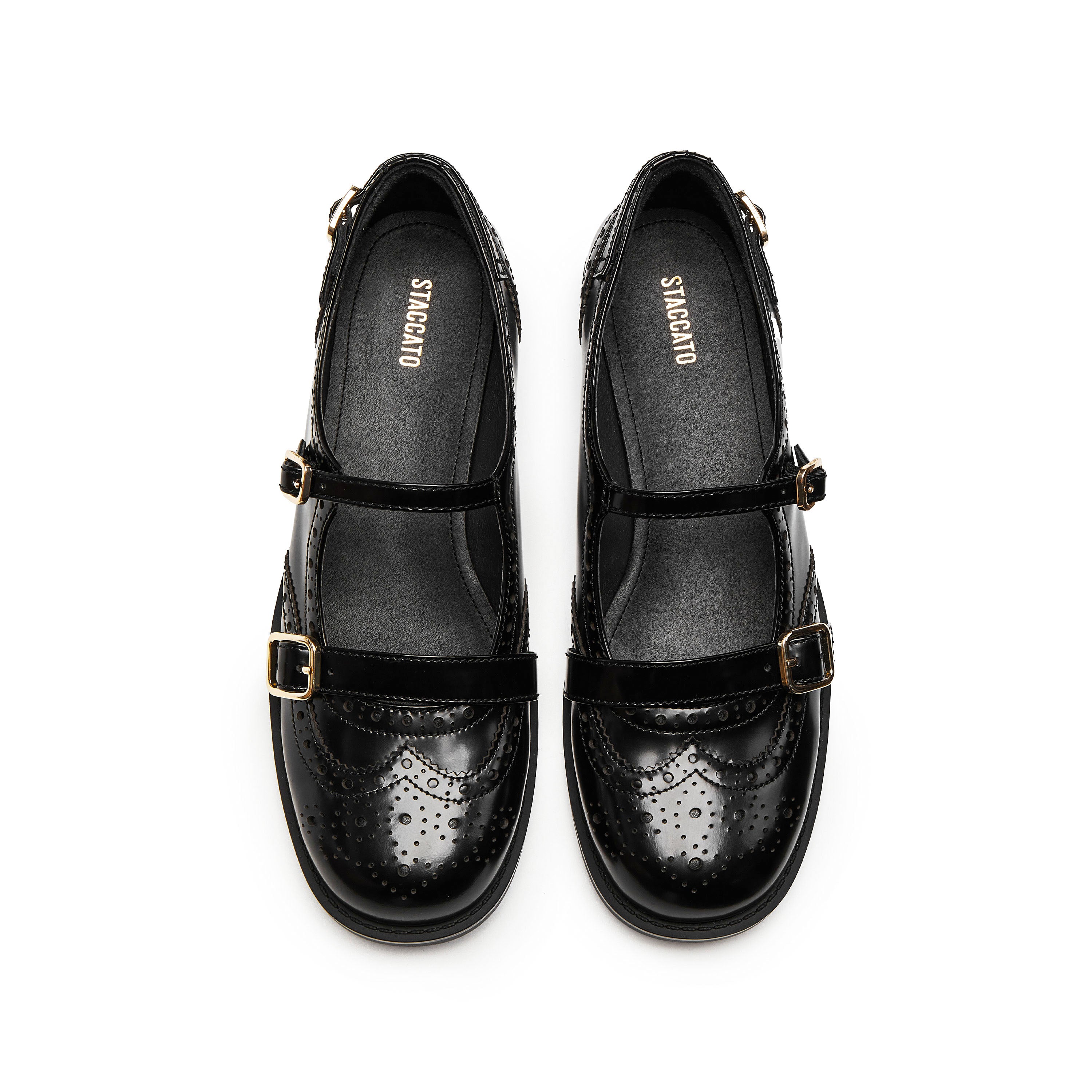 Black Double Strap Mary Jane London Loafers