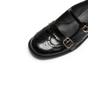 Black Double Strap Mary Jane London Loafers