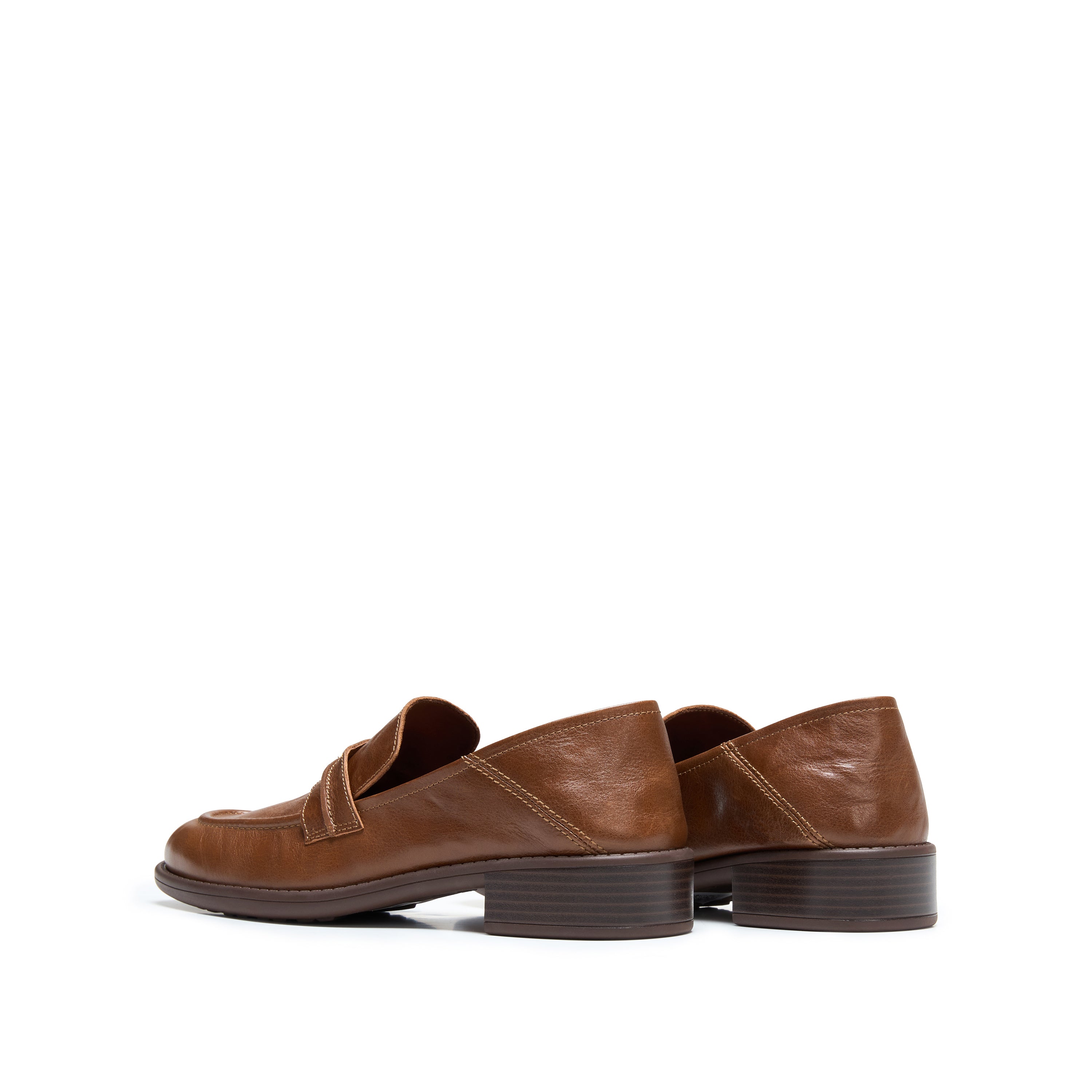 Brown Vintage Leather Penny Loafers