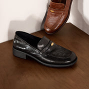 Brown Vintage Leather Penny Loafers