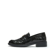 Black Vintage Leather Penny Loafers