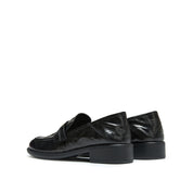 Black Vintage Leather Penny Loafers